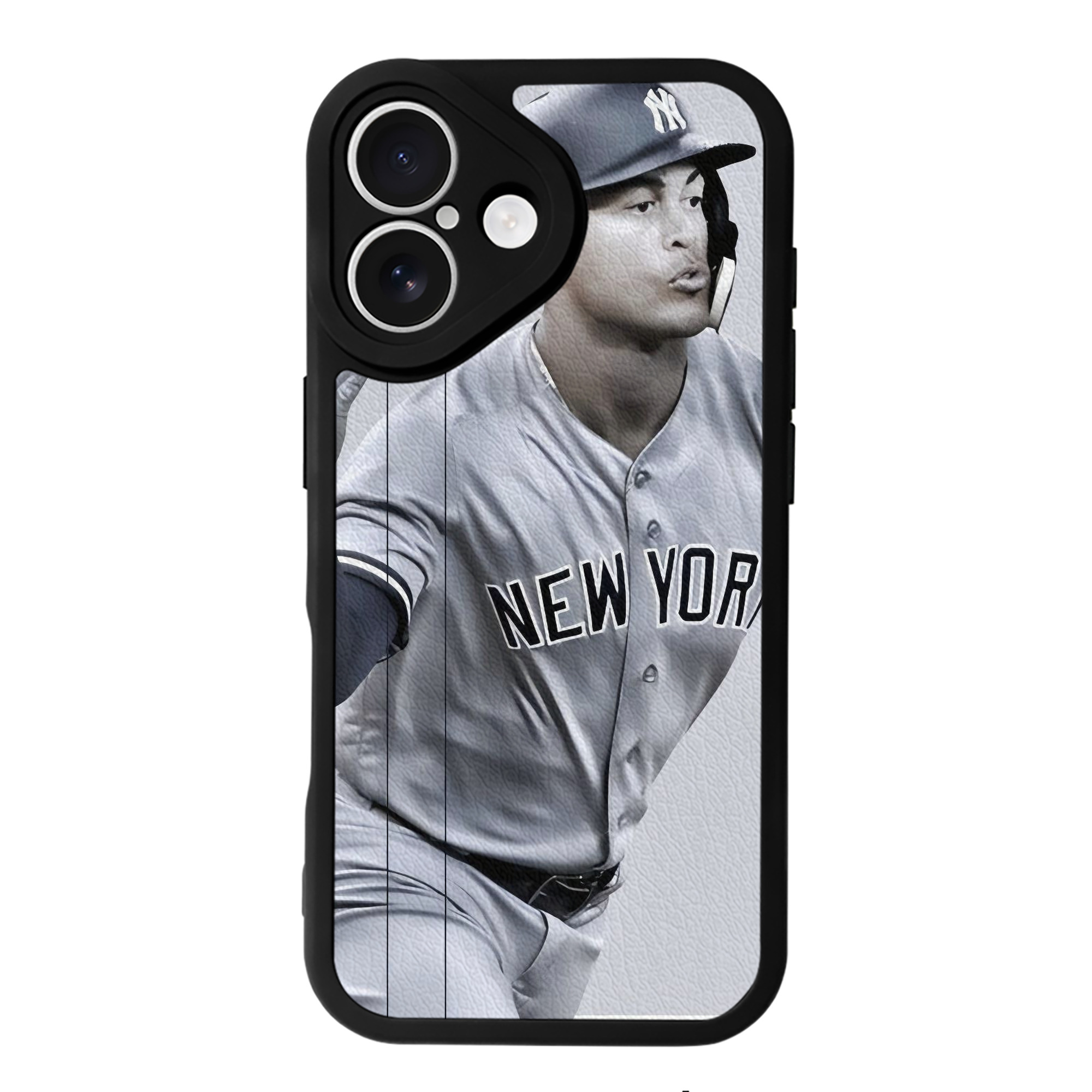 Giancarlo Stanton 37 IPhone 16 Silicone Leather Case – UV Print, Lambskin Texture – Perfect Fit, Wireless Charging Compatible, Scratch Resistant, Precise Cutouts – Stylish Protection For IPhone 16